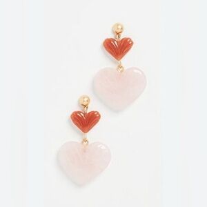 Madewell Pink and Red Heart Earrings
